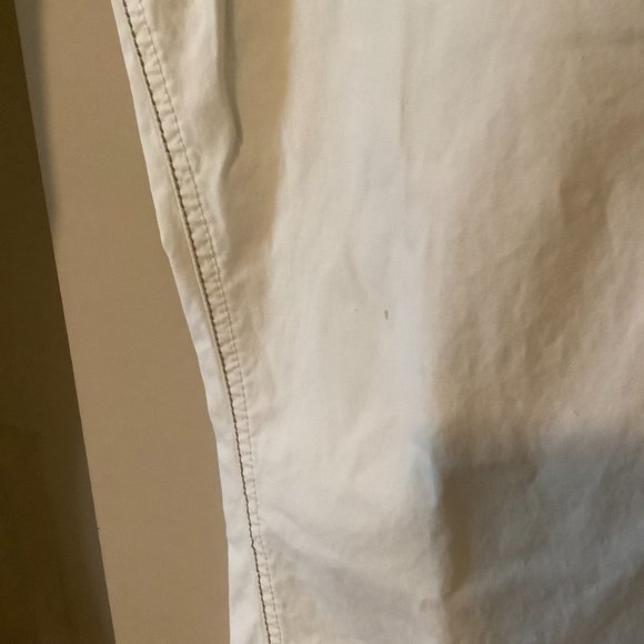 Cream Flare Pants Size 29 Pure Color Regular Length Contrast Stitching Cotton - Picture 6 of 7